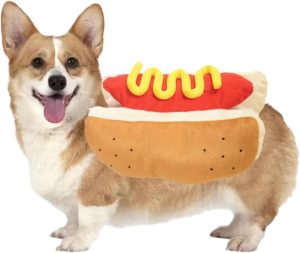 Hot Dog Pet Costumes Halloween Costumes, Fun Food Halloween Dog Cosplay Halloween Christmas Costumes Dog Clothes Party Costumes for Small Dogs, Puppies and Cats (Medium)