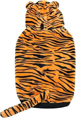 HOTUMN Large Dog Tiger Costumes - Halloween Dog Cosplay Costume Pet Warm Clothes and Cute Hoodie Winter Coat for Medium Large Dogs(Tiger,3X-Large)