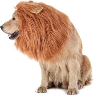 Realistic & Funny Lion Mane for Dogs - Complementary Lion Mane for Dog Costumes for Medium to Large Sized Dogs