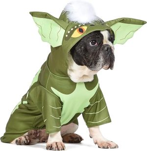 Warner Bros Horror WB: Gremlins Halloween Costume for Dogs with Hood – Size Large | Cute Pet Costumes, Scary Costumes for Dogs| Officially Licensed Gremlins Pet Products, Green (FF23213)