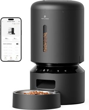 PETLIBRO Automatic Dog Feeder, 5G WiFi Automatic Dog Feeder with Freshness Preservation, 5L Timed Dog Feeder with Low Food Sensor, Up to 10 Meals Per Day, Granary Pet Feeder for Dogs, Black