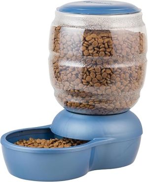 Petmate Replendish Feeder Automatic Cat and Dog Feeder, Pearl Peacock Blue, 10 LB, Made in USA