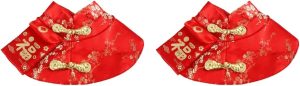 Mipcase 2 Pcs Dog Cat Apparel Funny Dog Costume Pet Cat New Year Costume Chinese New Year Pet Costume Small Dog Outfits Chineses Style Cat Coat Autumn and Winter Small Red Envelope